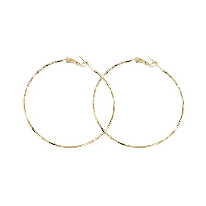 1 Pair Modern Style Round Plating Copper 18K Gold Plated Earrings