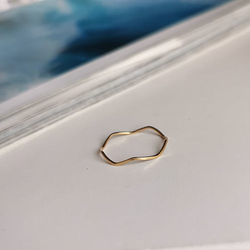 Anéis geométricos de aço inoxidável estilo simples feminino