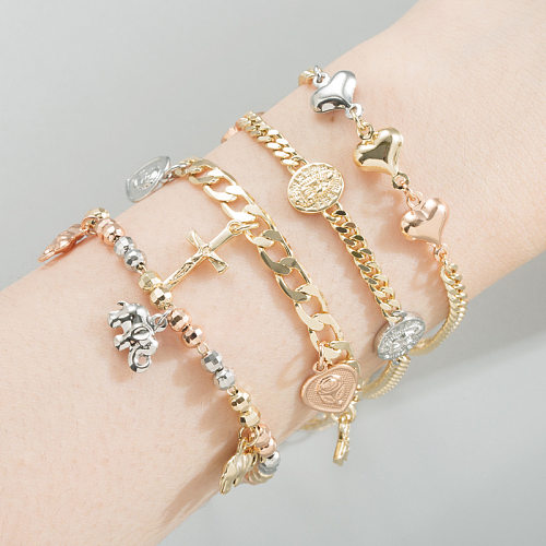 Bracelets en cuivre d'éléphant en forme de coeur de mode Bracelets en cuivre