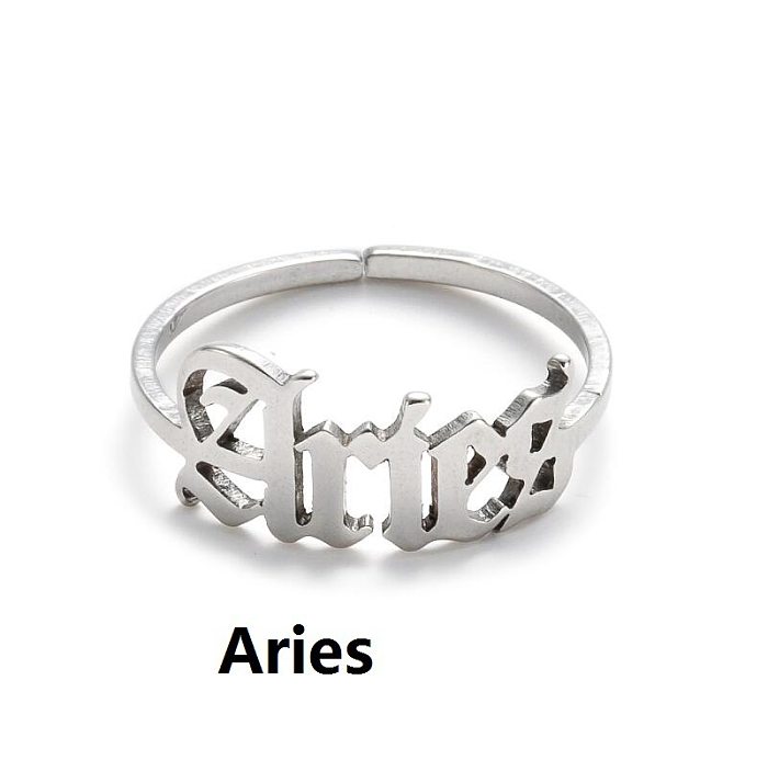Women'S Fashion Constellation Stainless Steel No Inlaid Stainless Steel Rings