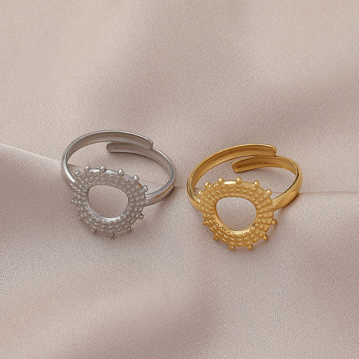 Anneaux ouverts en acier titane de couleur unie à la mode, anneaux en cuivre