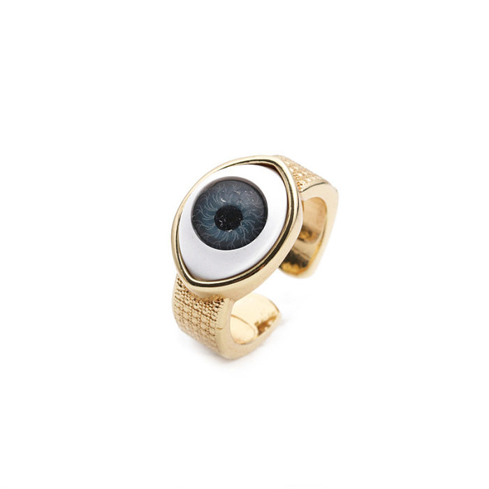 Bijoux mode oeil Micro-incrusté Zircon cuivre anneau ouvert bijoux en gros