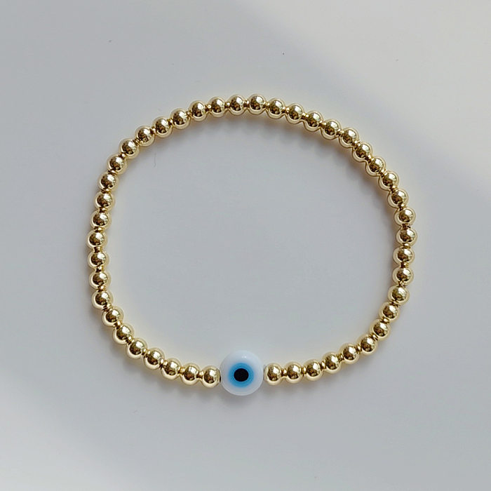 1 Piece Fashion Eye Glass Copper Beaded Bracelets