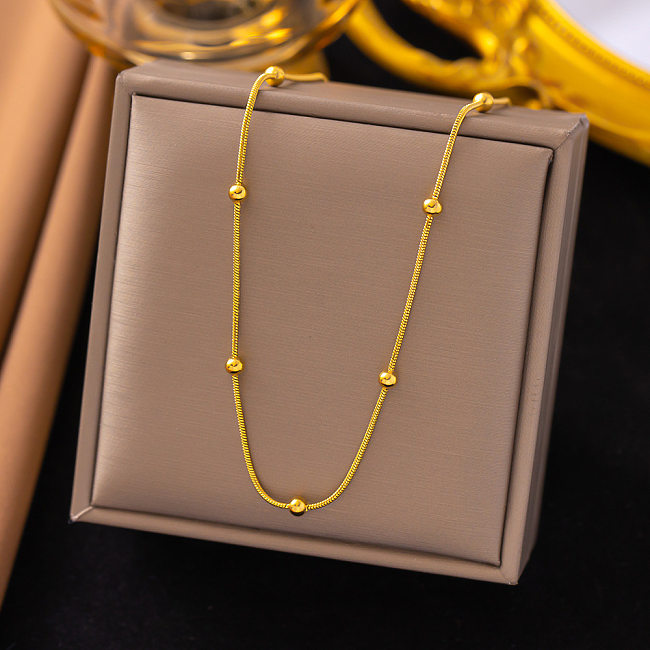 Casual Solid Color Titanium Steel Plating Bracelets Necklace