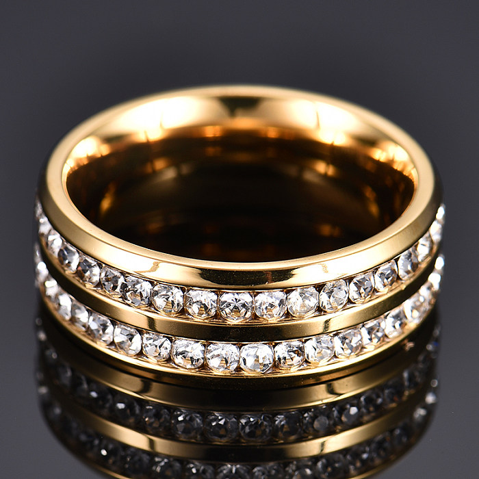 Joyería hipoalergénica al por mayor del anillo del diamante artificial del acero titanio de la moda