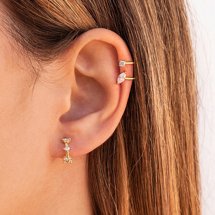 Fashion Simple Double Layer Non-pierced Copper Ear Clip 18k Single Ear Bone Clip