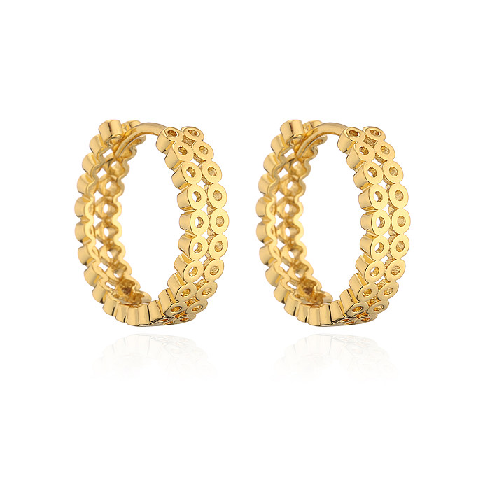 Fashion Solid Color Copper Plating Hoop Earrings