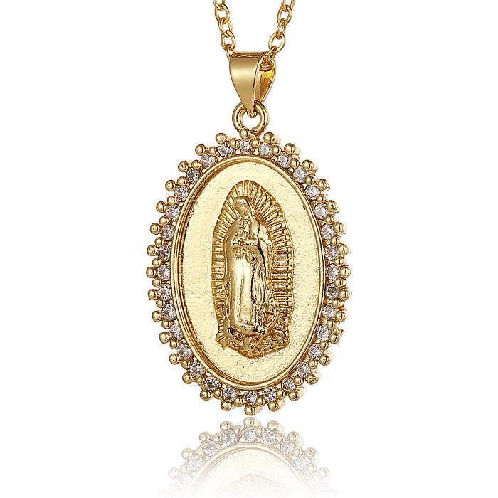 Nova joia religiosa feminina cobre banhado a ouro pingente colar da virgem maria