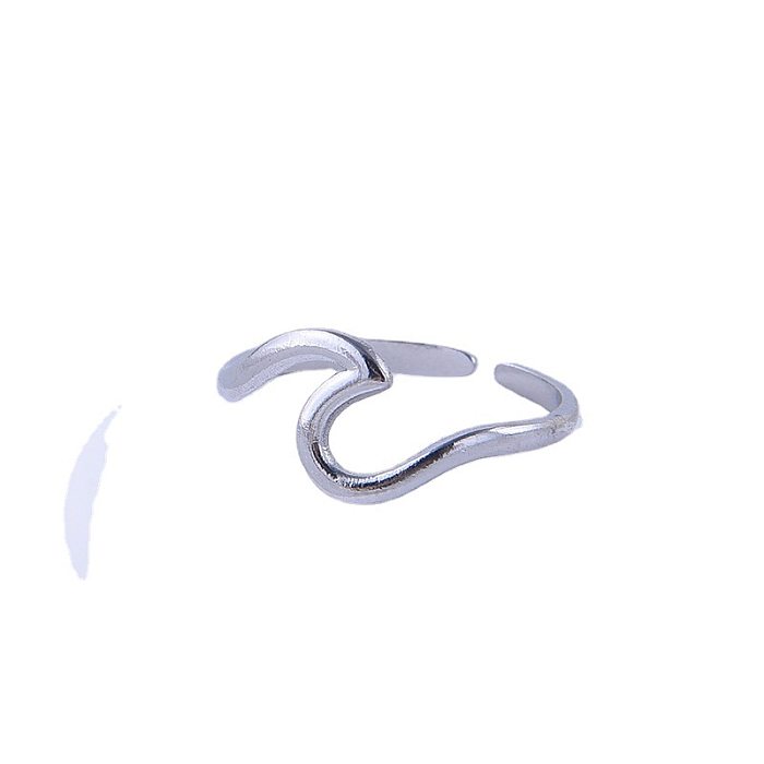 Simple Style Geometric Titanium Steel Plating Open Ring