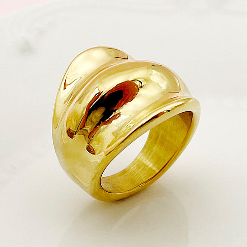 Schlichter Stil, einfarbig, vergoldete Ringe mit Edelstahlbeschichtung