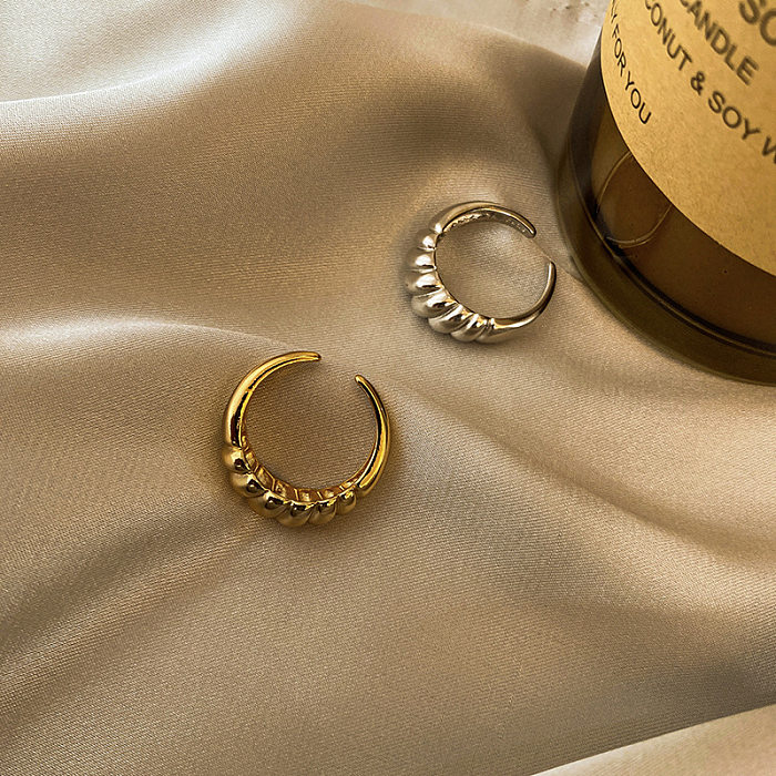 Novo anel de sarja design croissant moda anel aberto selvagem