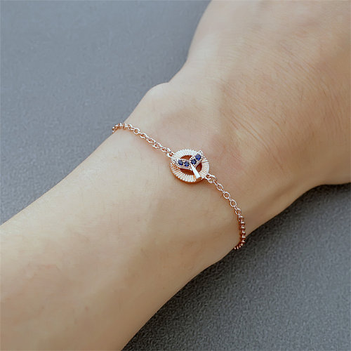 Casual Simple Style Classic Style Fish Tail Copper Polishing Plating Inlay Zircon Rose Gold Plated Bracelets