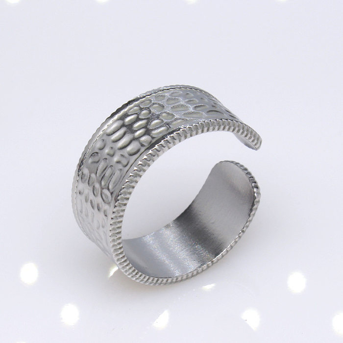 Retro Geometric Titanium Steel Plating Open Ring 1 Piece