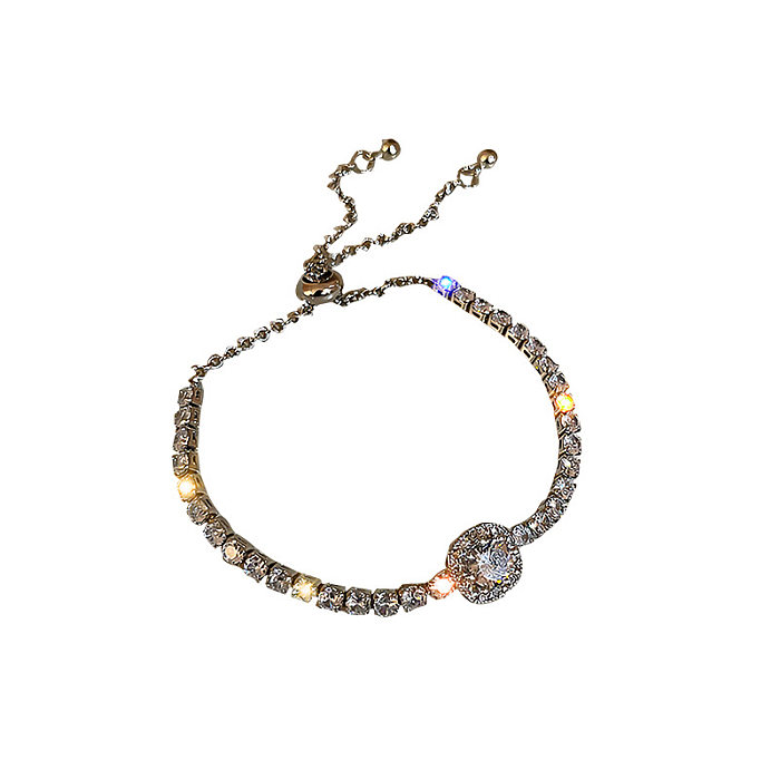 Bracelets en Zircon avec incrustation de cuivre carré de Style Simple, 1 pièce