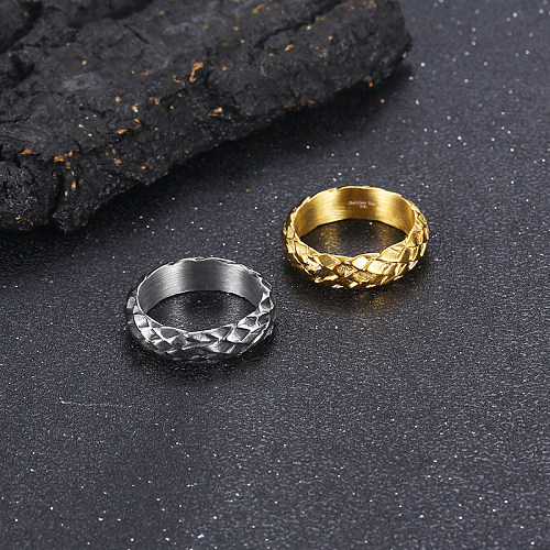 Wholesale Simple Style Solid Color Titanium Steel Polishing Rings