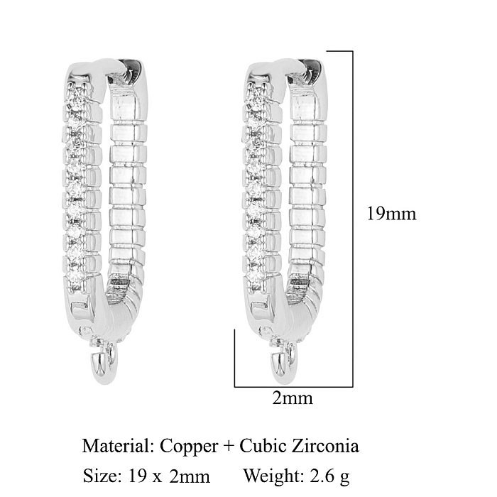 1 Pair Simple Style Solid Color Inlay Copper Zircon Earrings