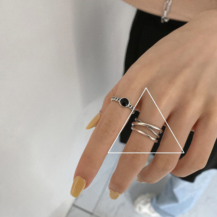 IG-Stil, koreanischer Stil, geometrische Herzform, Kupfer, offene Ringe