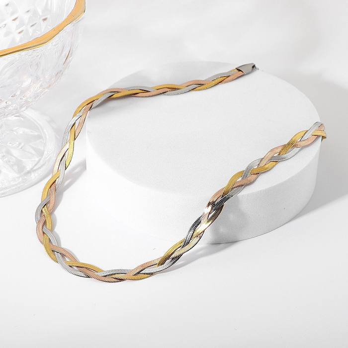 Collier de bracelets de placage en acier titane torsadé à la mode