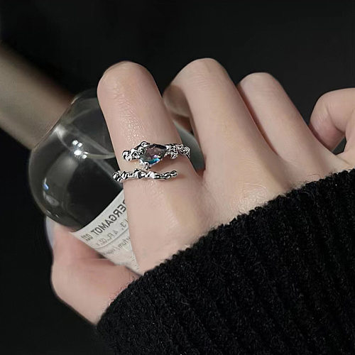 Simple Style Solid Color Copper Inlay Zircon Rings