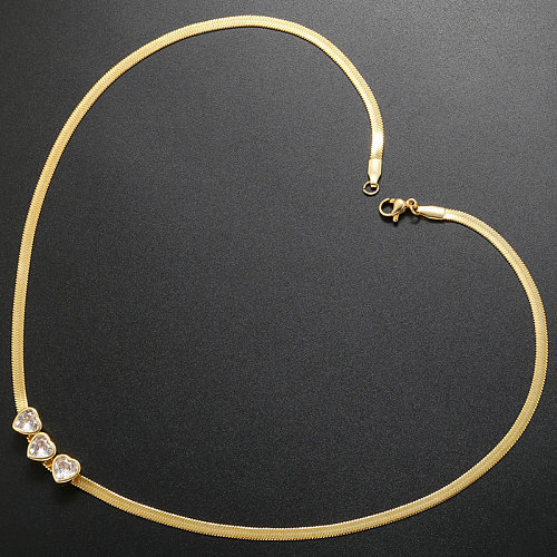 Sweet Heart Shape Copper Plating Zircon Necklace
