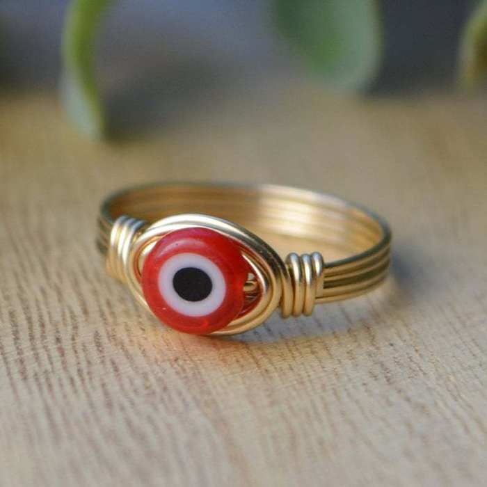 Modern Style Devil'S Eye Copper Handmade Rings