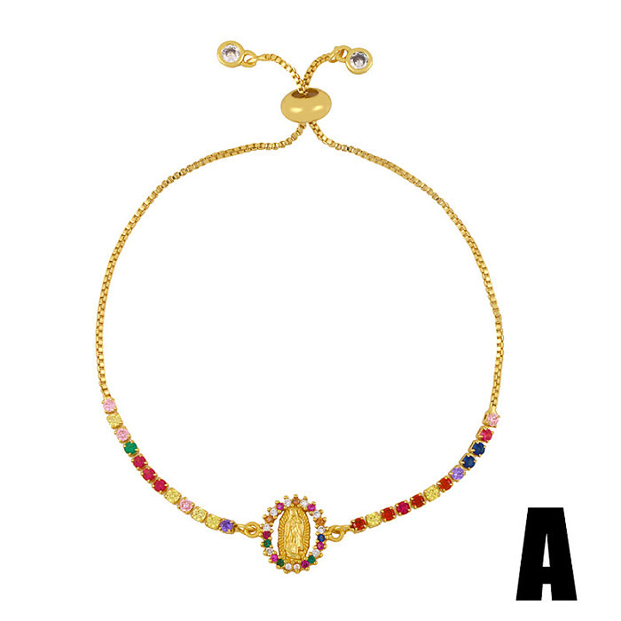 Bracelet bijoux à la mode, Bracelet à tirer réglable, Micro-ensemble de couleurs, Bracelet en Zircon, vente en gros de bijoux