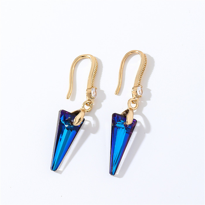 1 Pair Casual Elegant Modern Style Geometric Heart Shape Flower Copper Drop Earrings