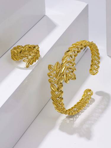 Colar de pulseiras banhado a ouro 18K com revestimento de cobre de grão streetwear