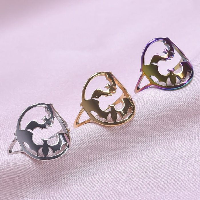 Anéis de polimento de aço inoxidável de cor sólida estilo moderno
