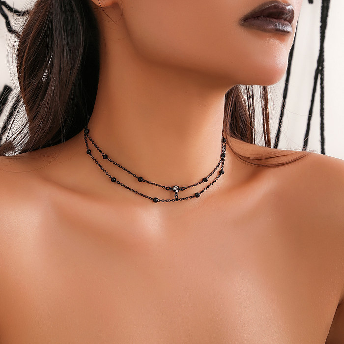 Sexy Simple Style Cool Style Geometric Copper Inlay Zircon Necklace