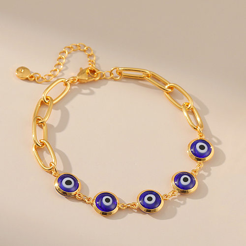 Retro Eye Copper Gold Plated Bracelets 1 Piece