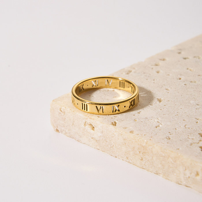 Simple Style Number Titanium Steel Rings In Bulk