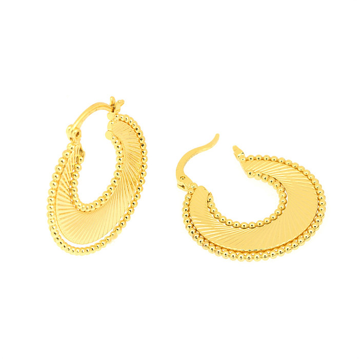 1 Paar schlichte Ohrringe im klassischen klassischen Stil mit geometrischer Beschichtung aus Kupfer mit 18-Karat-Vergoldung