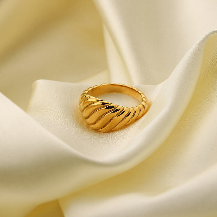 Vintage Croissant Stainless Steel Ring
