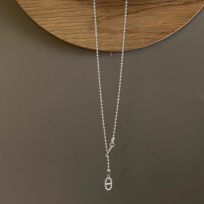 Simple Hollow Pig Nose Necklace Female Cold Wind Net Red Temperament Wild S925 Silver Clavicle Chain Ins Necklace Fashion