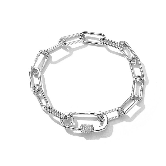 Mode Mikro-eingelegte Zirkon Pin Kette Edelstahl Halskette Armband Großhandel schmuck