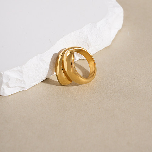 Großhandel lässig moderner Stil geometrische Edelstahl-Beschichtung vergoldete Ringe