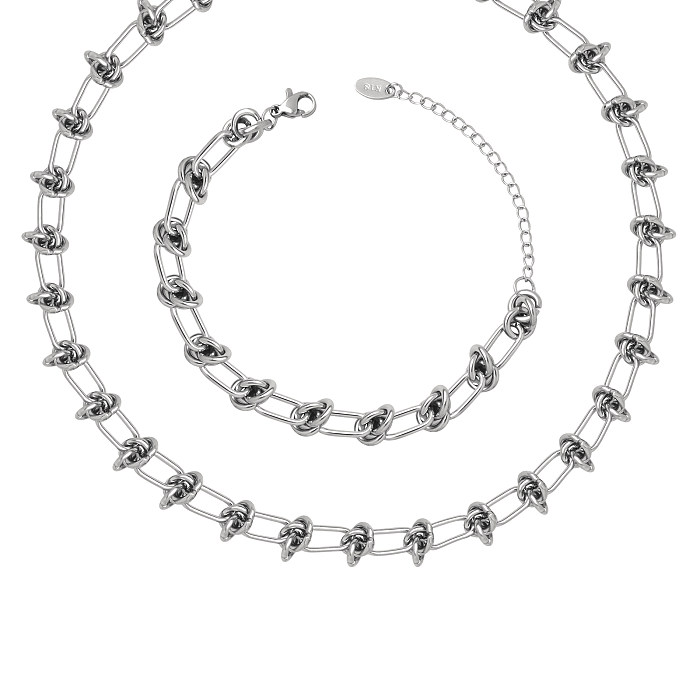 INS Style Cool Style noeud titane acier placage 18K plaqué or bracelets collier