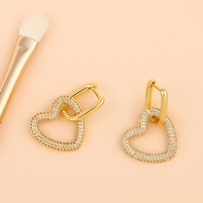 New Jewelry Earrings Diamond Geometric Love Earrings Wholesale jewelry