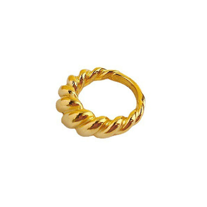 Simple Style Round Titanium Steel Plating 18K Gold Plated Rings
