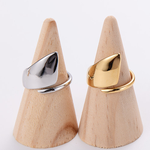 1 Piece Simple Style Curve Stainless Steel Twist Plating Open Ring