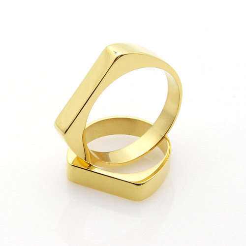 1 Piece Fashion Solid Color Titanium Steel Plating Rings