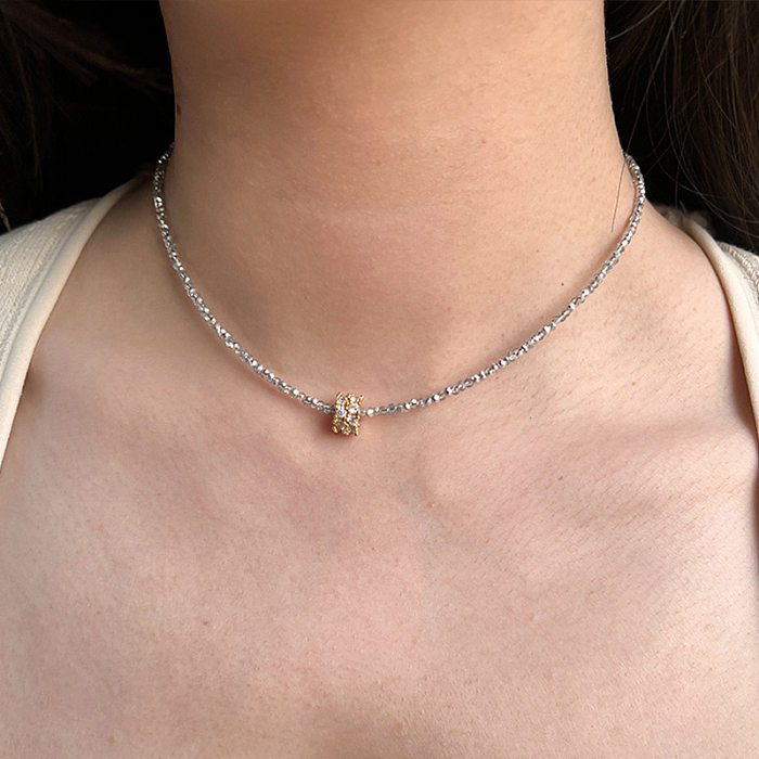 Elegant Basic Lady Solid Color Copper Plating Necklace