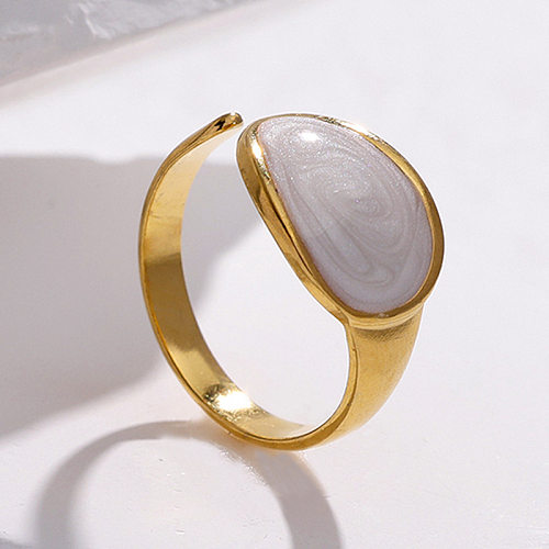1 peça de anel aberto com revestimento geométrico de aço inoxidável da moda