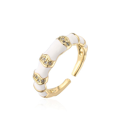 Fashion Geometric Copper Plating Zircon Open Ring 1 Piece