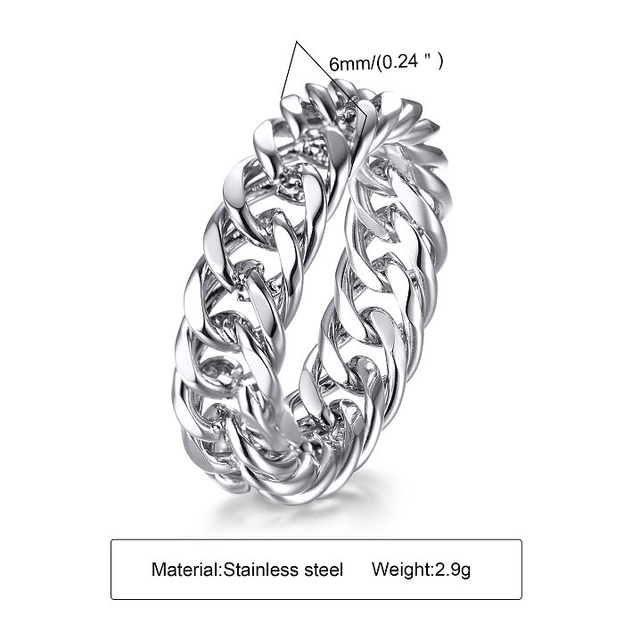 Fashion Geometric Titanium Steel Rings Plating Stainless Steel Rings