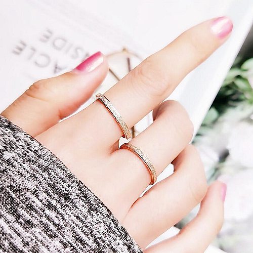Wholesale Simple Titanium Steel Frosted Fine Ring jewelry