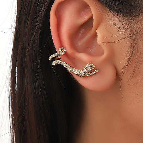 1 Piece Classic Style Animal Plating Inlay Copper Zircon 14K Gold Plated Ear Studs