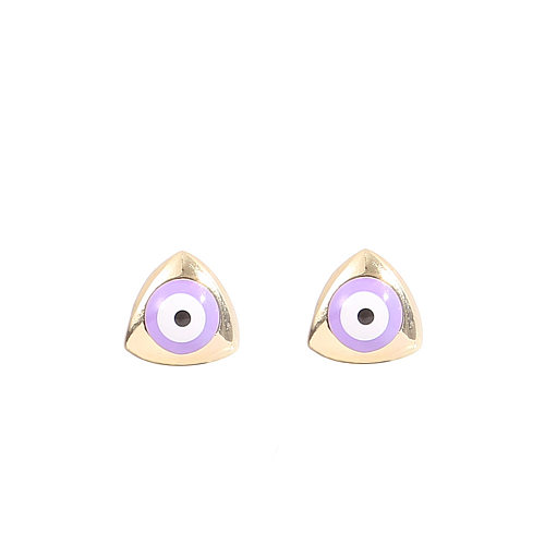 Moda Devil'S Eye Cobre Ear Studs Chapeamento Brincos de Cobre