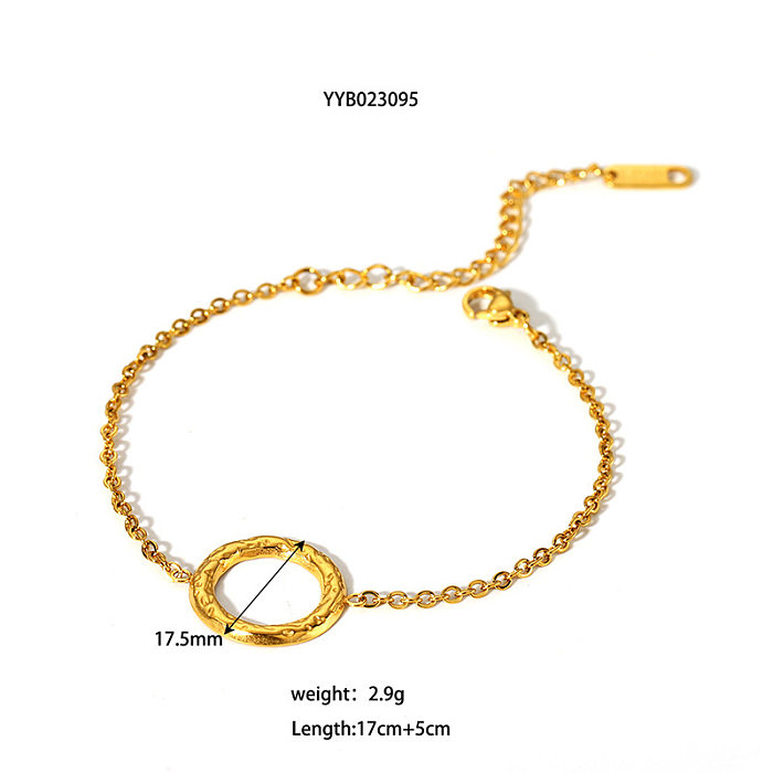 Geometrische Retro-moderne Art-Edelstahl-Titanstahl-Armband-Ohrring-Halskette